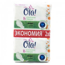 Прокладки женские Ola ультра супер Солнечная ромашка 16 шт.
