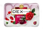 Мыло туалетное твердое, Dexclusive (Дексклюзив) 90 г 4 шт лепестки роз и молоко 2в1