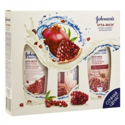 Набор Johnson's Вита-Рич Преображающий гранат лосьон для тела + гель для душа + мыло 250 мл + 250 мл + 125 г