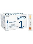Шприц инсулиновый, Pakro (Пакро) 1 мл р. 0.30ммх13мм 30Gх1/2