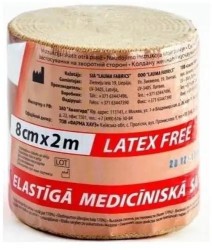 Бинт медицинский эластичный компрессионный Lauma высокой растяжимости р. 8смх2м