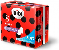 Прокладки женские Bibi супер найт софт ультратонкие 8 шт.