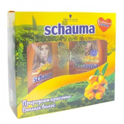 Набор Schauma Облепиховый заряд шампунь + бальзам для волос + заколка Бабочка 225 мл + 200 мл