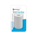 Бинт когезивный самофиксирующийся медицинский эластичный, Клинса р. 4мх8см 1 шт на полипропиленовой основе белый