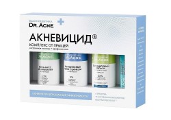 Набор Dr. Acne Акневицид от прыщей пенка-мусс для умывания + SOS-крем ночной + тоник салициловый + лосьон салициловый
