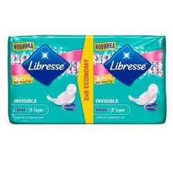 Прокладки женские Libresse инвизибл супер драй с поверхностью сеточкой 16 шт.
