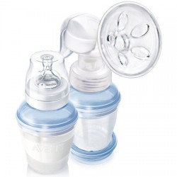 Набор Avent молокоотсос ручной с контейнерами + бутылочка для кормления 260 мл