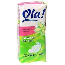 Прокладки женские Ola вингс топ драй с крылышками и сеточкой 10 шт.