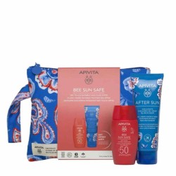 Набор Apivita Би Сан Сейф эмульсия невидимая солнцезащитная для лица SPF50 + гель-крем после солнца охлаждающий увлажняющий 50 мл + 100 мл