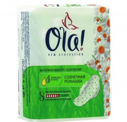 Прокладки женские Ola вингс супер Солнечная ромашка 8 шт.