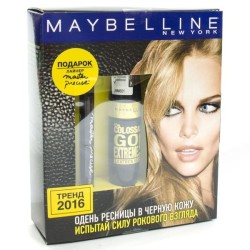 Набор Maybelline Мэйбеллин Коллосаль Гоу Экстрим Экстра черный тушь для ресниц + Пресижн Ликвид лайнер для глаз черный