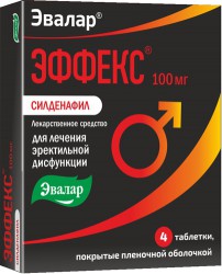 ЭФФЕКС Силденафил табл. п/о пленочной 100 мг 4 шт.