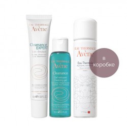 Набор Avene Клинанс Эксперт эмульсия  40 мл + гель очищающий 50 мл + термальная вода 50 мл