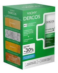 Набор Vichy Деркос DS интенсивный шампунь-уход против перхоти для нормальных и жирных волос 200 мл + сменный блок (рефилл) 500 мл
