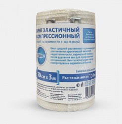 Бинт эластичный компрессионный Клинса Интекс средней растяжимости с застежкой р. 3.0мх10см