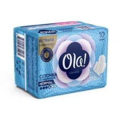 Прокладки женские Ola классик вингс нормал синглс сеточка 10 шт.