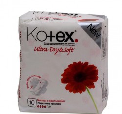 Прокладки женские Kotex ультра драй софт нормал с крылышками 10 шт.