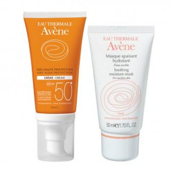 Набор Avene крем солнцезащитный без отдушек SPF 50+ + маска успокаивающая 50 мл + 50 мл