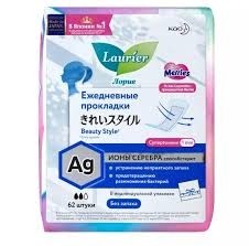 Прокладки женские KAO Лорие Бьюти Стайл с ионами серебра без запаха 62 шт.