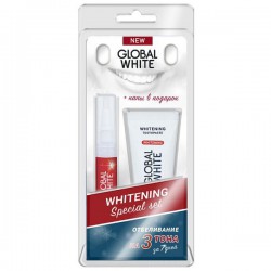 Набор Global white Специал сет для отбеливания зубов карандаш + зубная паста + капы в подарок