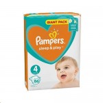Подгузники, Pampers (Памперс) 9-14 кг р. 4 86 шт слип энд плей макси