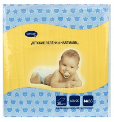 Пеленки впитывающие 30 шт. детские одноразовые р. 60смх90см